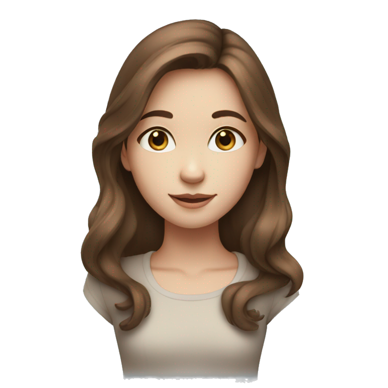 girl with medium brown hair and blue eyes  emoji