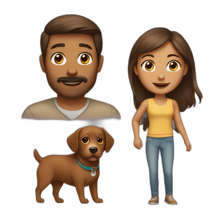 Brown Dog and brown owner emoji