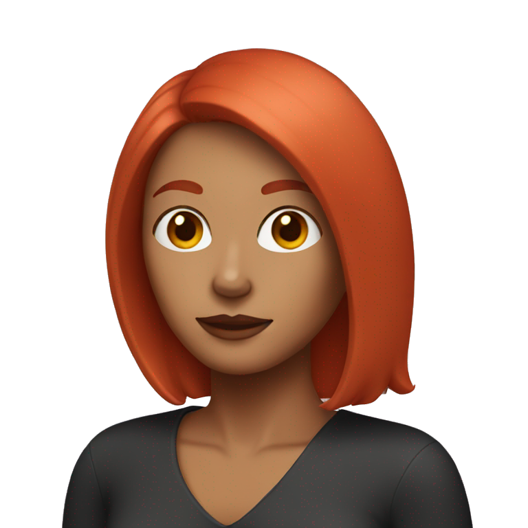 woman with red shoulder length hair emoji