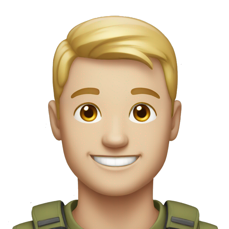 smiling outdoor portrait shaved pale male  emoji
