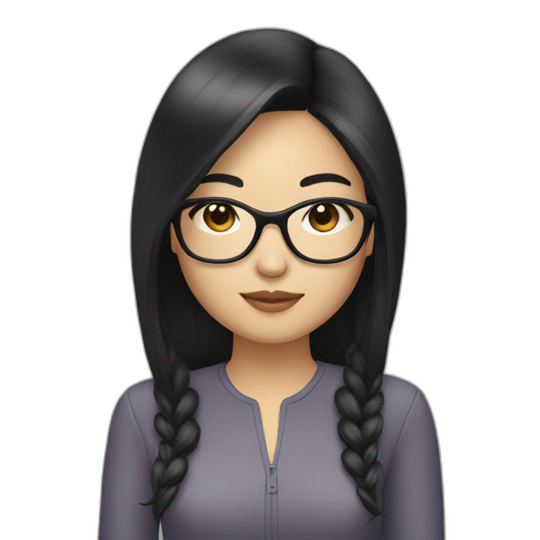 asian designer with glasses and black hair emoji