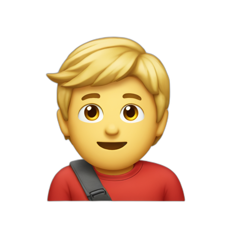 emoji que representa a un chico rubio con el dedo pulgar hacia arriba y un polo rojo, acompañado de letras que dicen "MAPFRE". emoji
