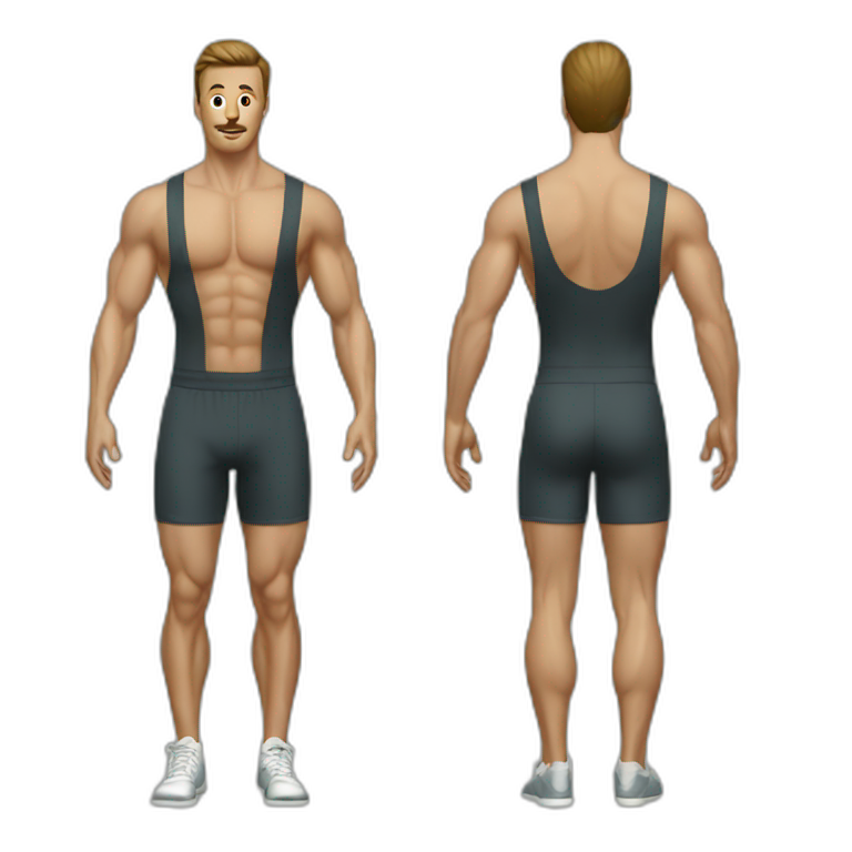 Vintage men workout suit emoji