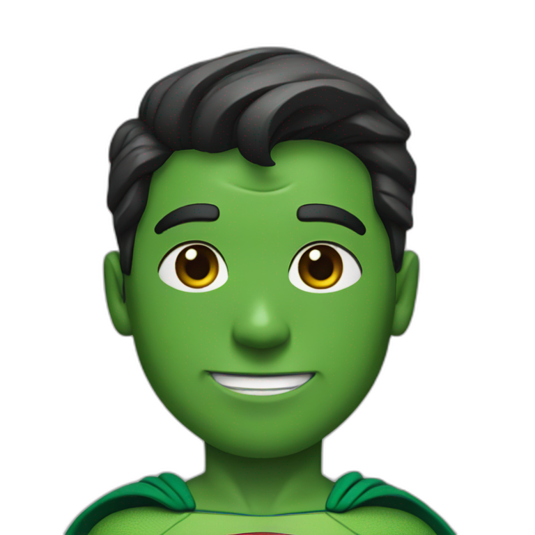 Superman with green skin emoji
