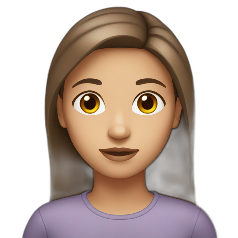 Girl-with-brown-hair-brown-eyes-light-skin. emoji