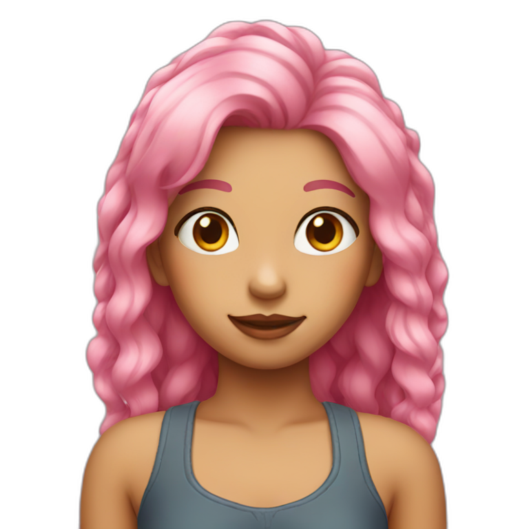 A girl with pink hair  emoji