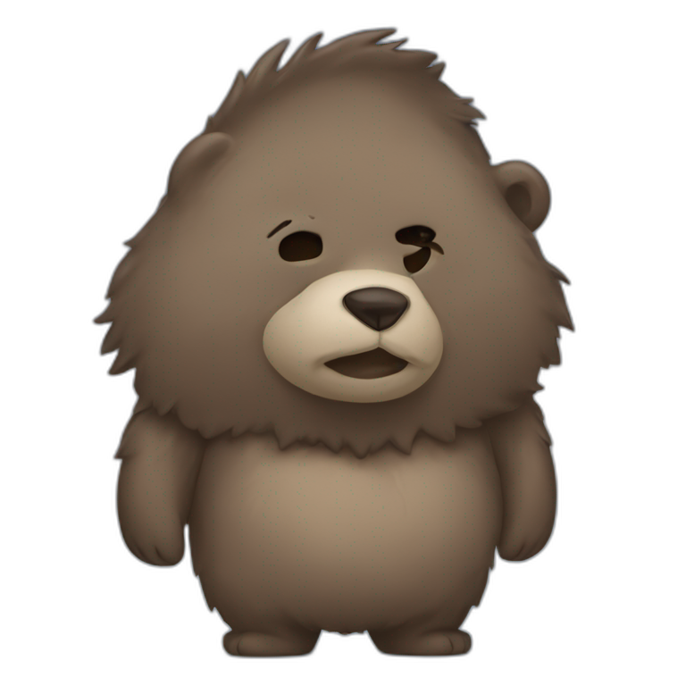 happy bear standing and smiling emoji