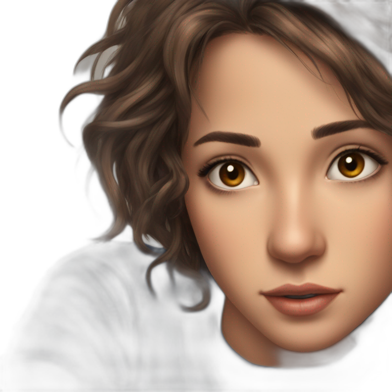serene brown-eyed girl portrait emoji