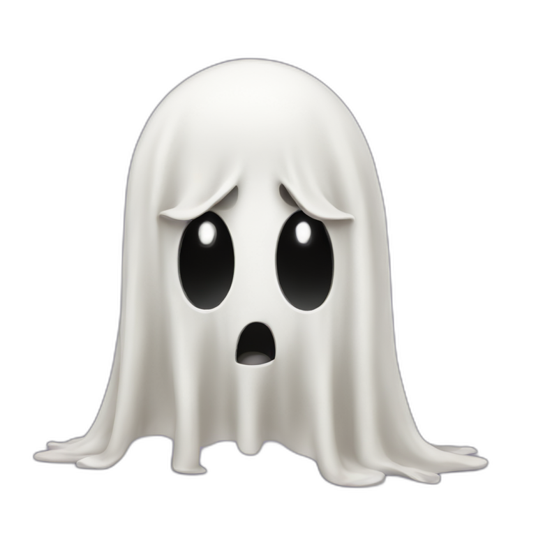 spooky ghost scared of spaghetti emoji
