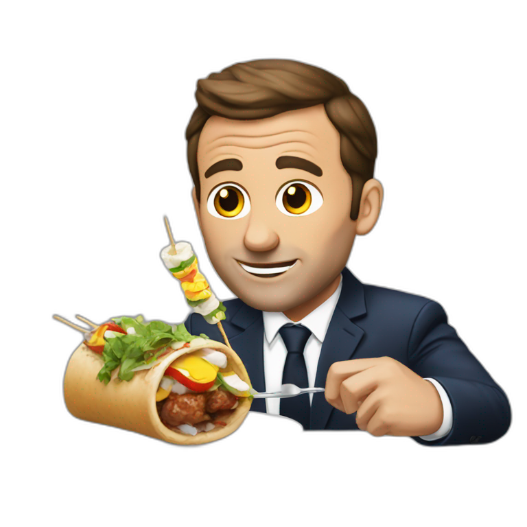 Macron eat kebab emoji