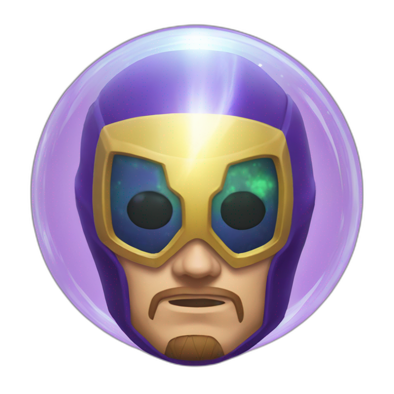 Electric bubble glass mysterio emoji