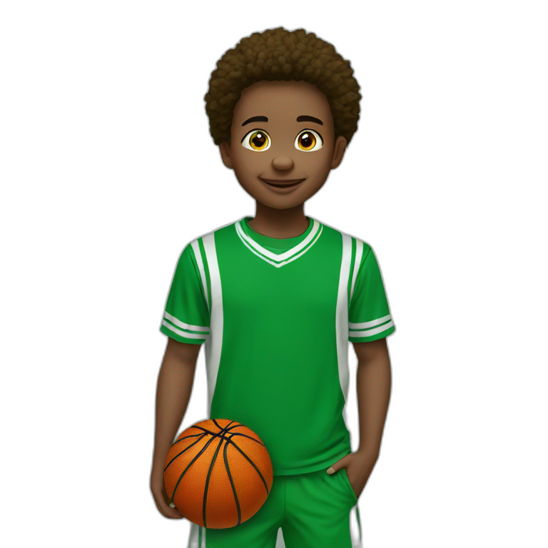 children basketball tshirt green emoji