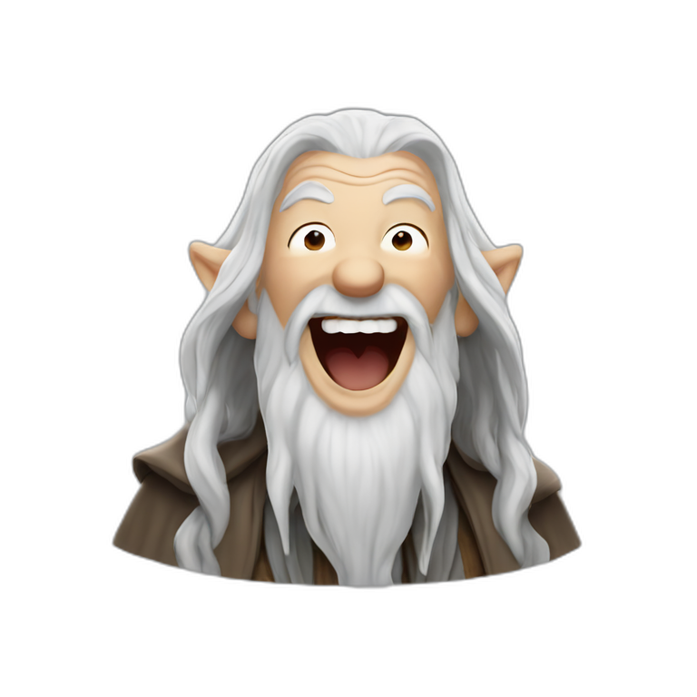 Gandalf laughing out loud emoji
