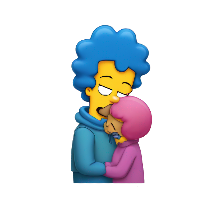 Homer Simpson kissing Marge Simpson emoji
