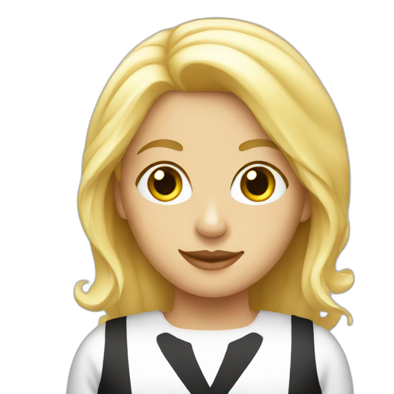 Blonde lady with waiter dress emoji