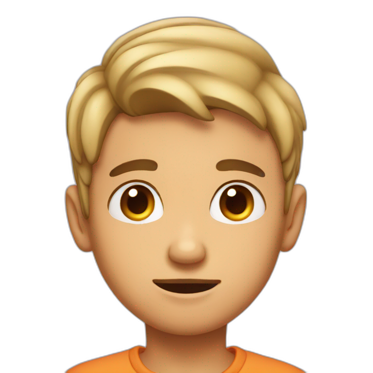 Boy raising eye brow emoji