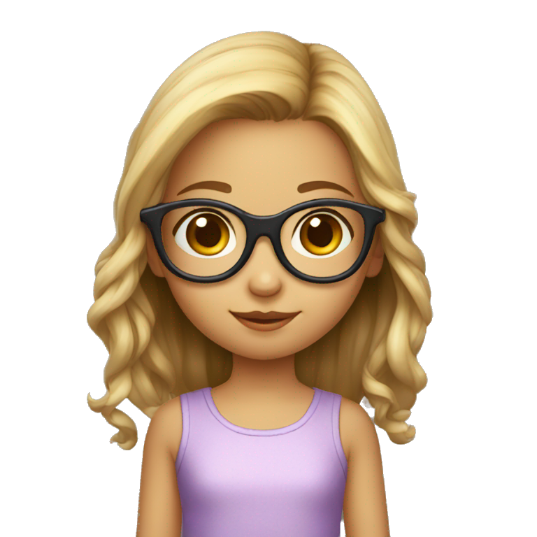 Petite fille avec lunette emoji