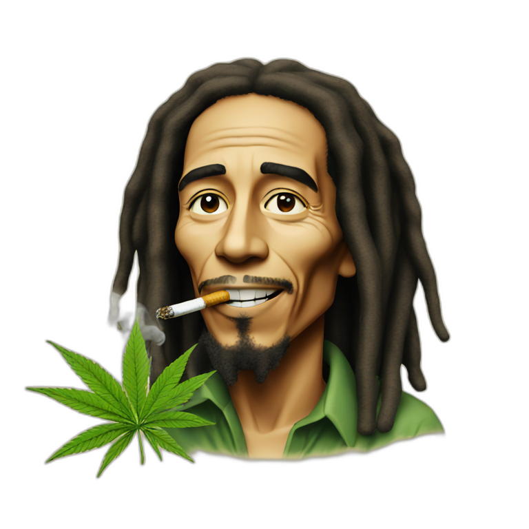 Bob Marley smoking cannabis emoji