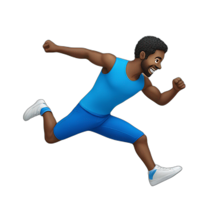 Man jumping blue emoji