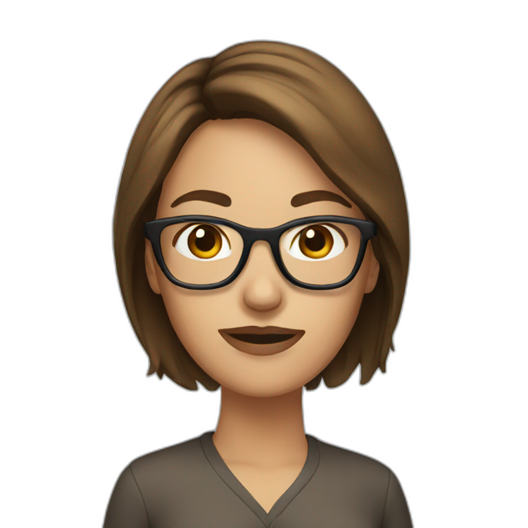woman with brown hair and glasses emoji