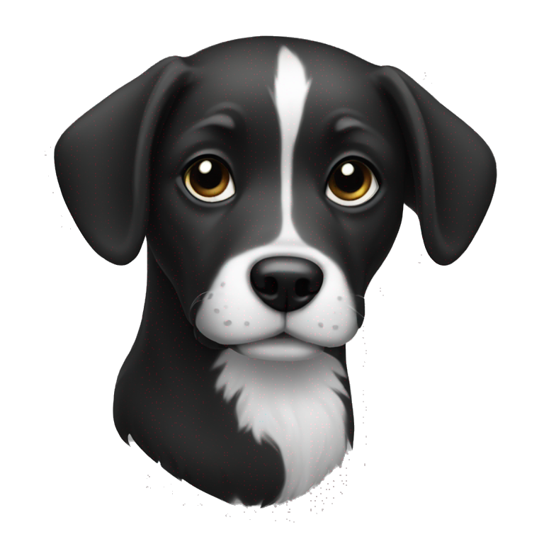 Dog black and White  emoji