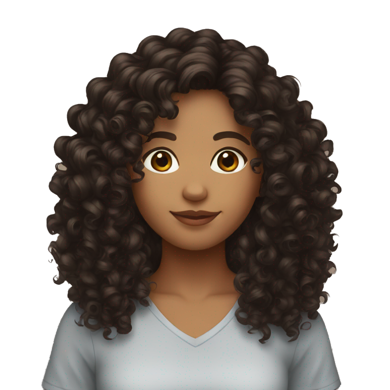 Dark brown curly hair emoji
