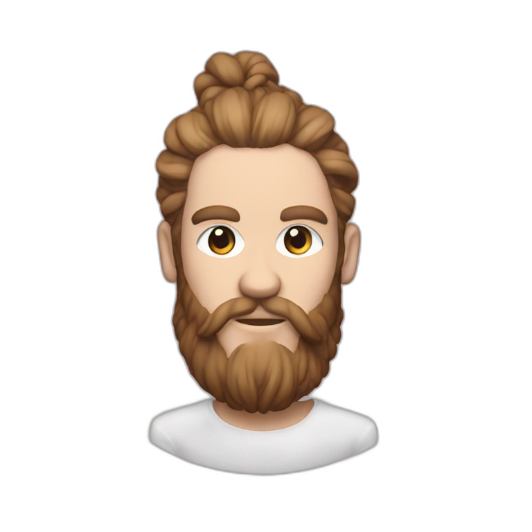 chet faker with hair bun on top emoji