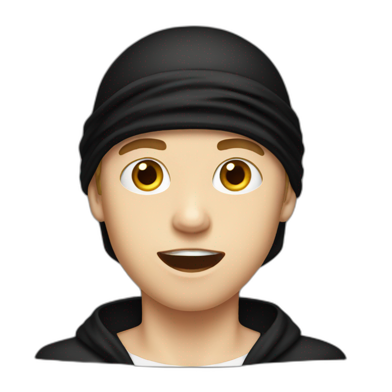White boy with black durag shocked emoji
