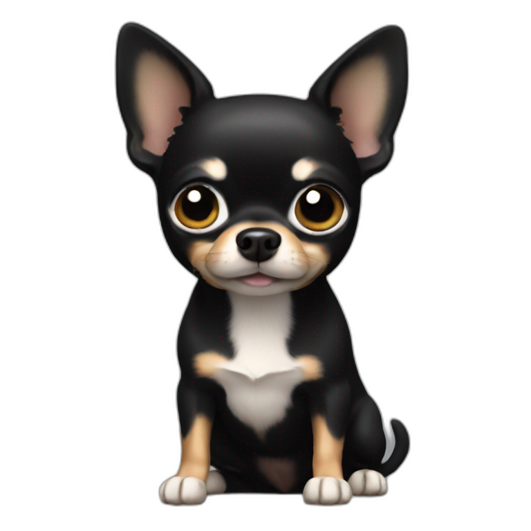 3d black chihuahua emoji
