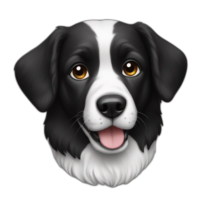 black white dog emoji