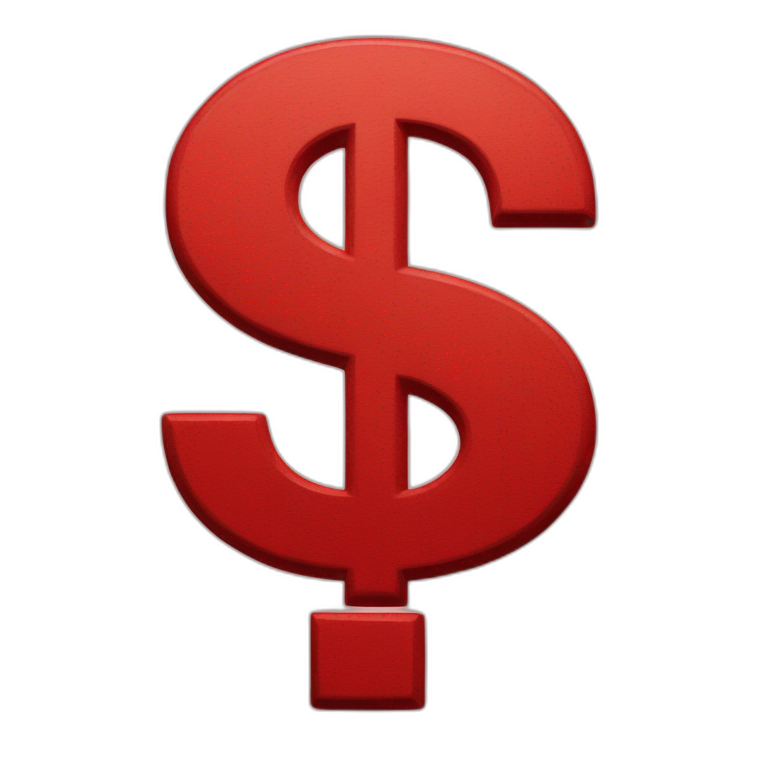 red dollar sign emoji