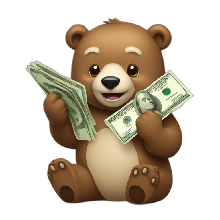 bear holding money emoji