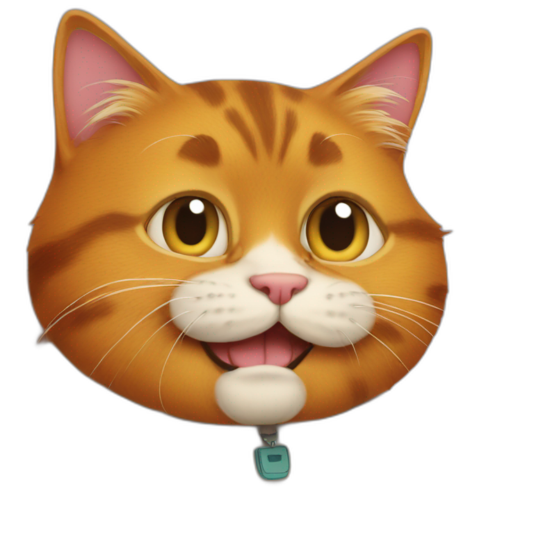 Garfield con un gato emoji