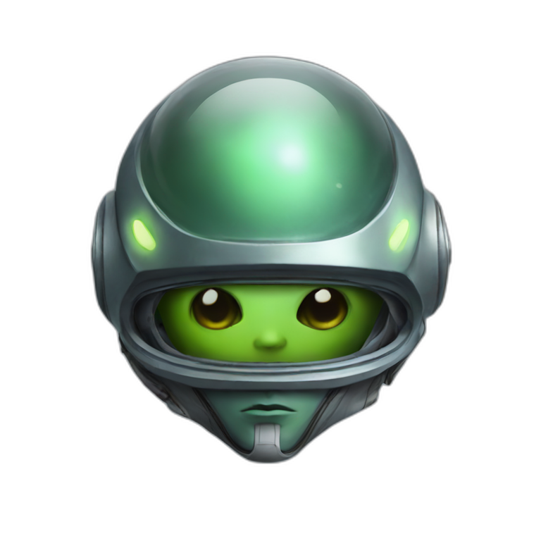 An alien with a helmet emoji