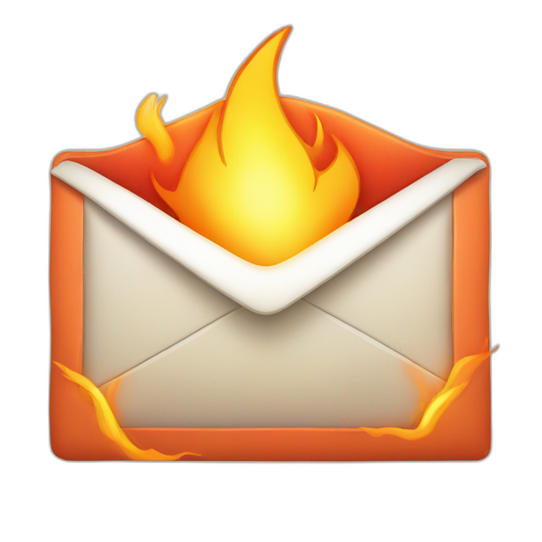 Iphone mail notification flaming emoji