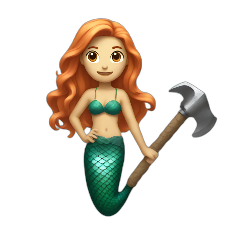 mermaid holding hammer emoji