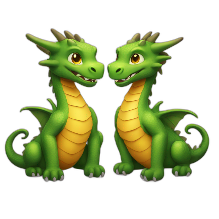 two dragon friends emoji