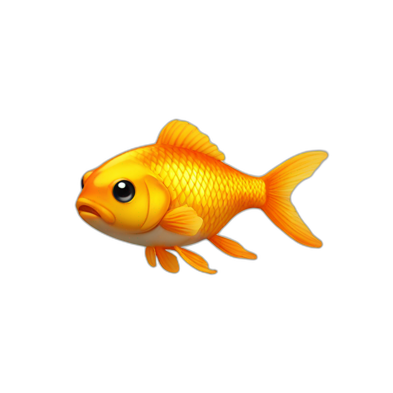gold fish holdin emoji