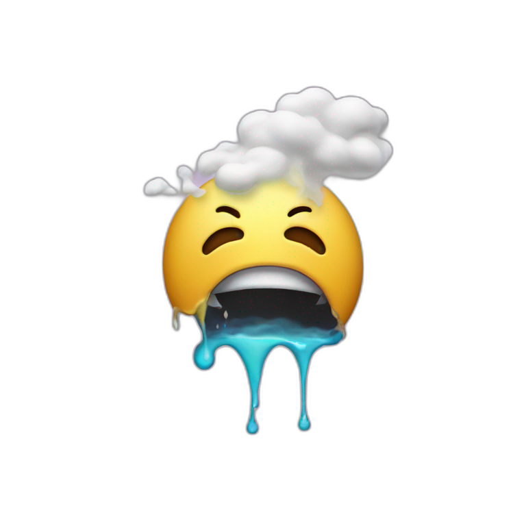 Emoji melting vaporized emoji