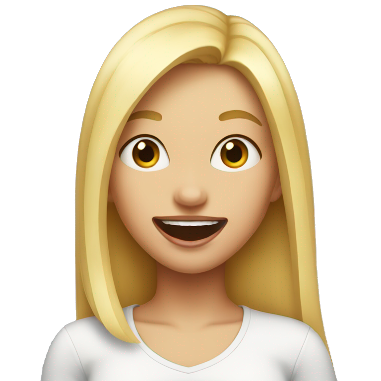 blonde girl sticking tongue out emoji