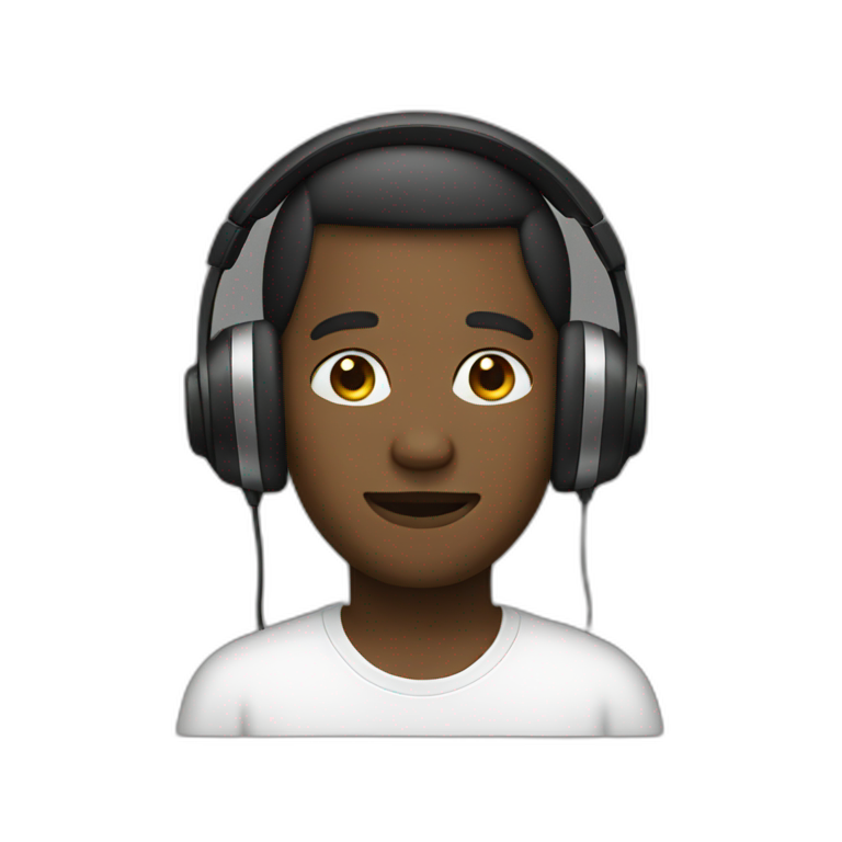 person with headphones emoji