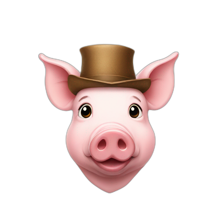 Pig with hat emoji