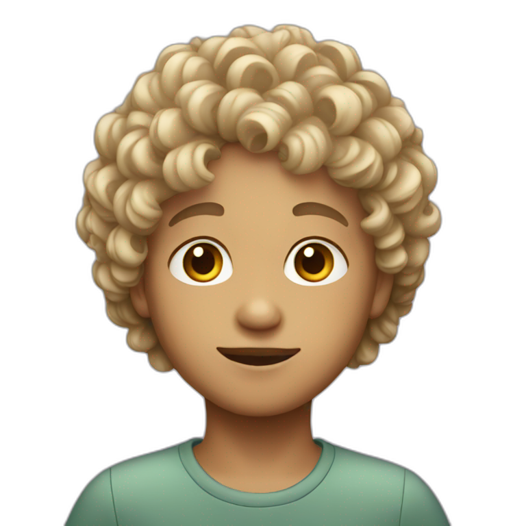 young boy with curly faded hair emoji