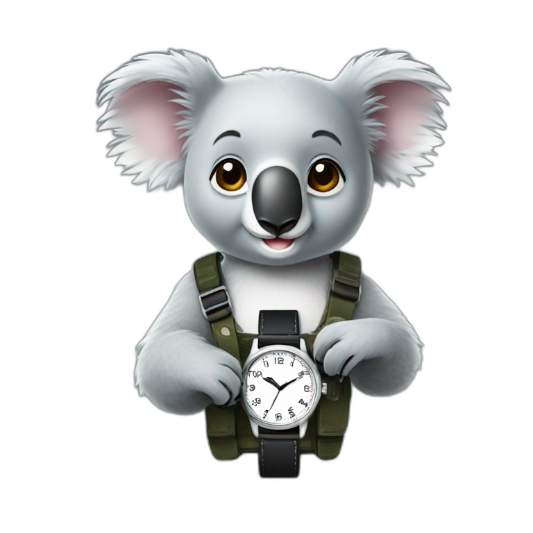 koala with wristwatch emoji