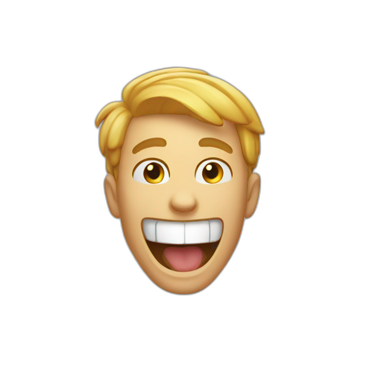 guy laughing out loud extremely uncanny emoji