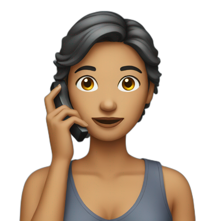 woman using phone emoji