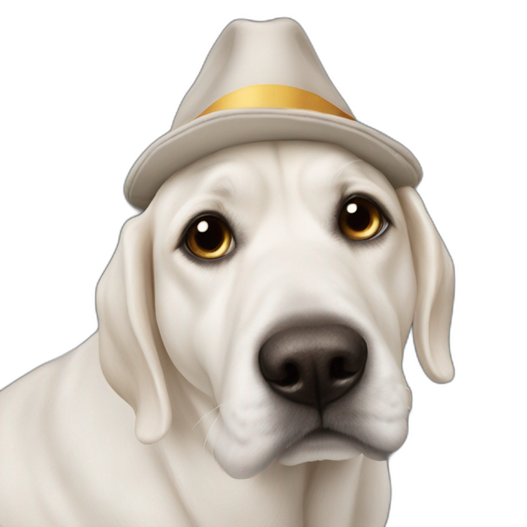 friendly dog wearing hat emoji