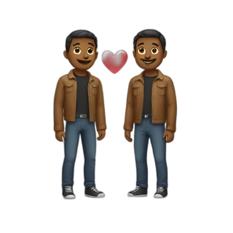 Two men in love emoji