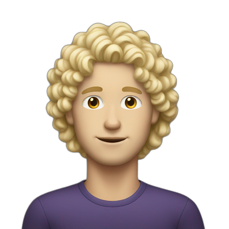 White blonde guy with curly hair emoji