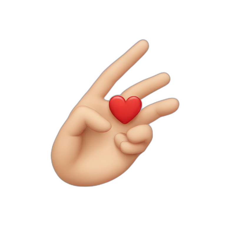 Half heart with fingers emoji